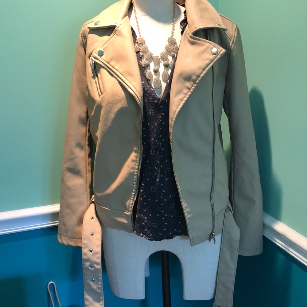 Tan pleather jacket